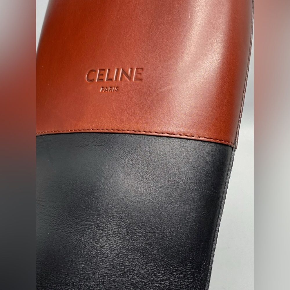 Celine Bulky High boots In Calfskin Black/Brown size 39 - Picture 8 of 13